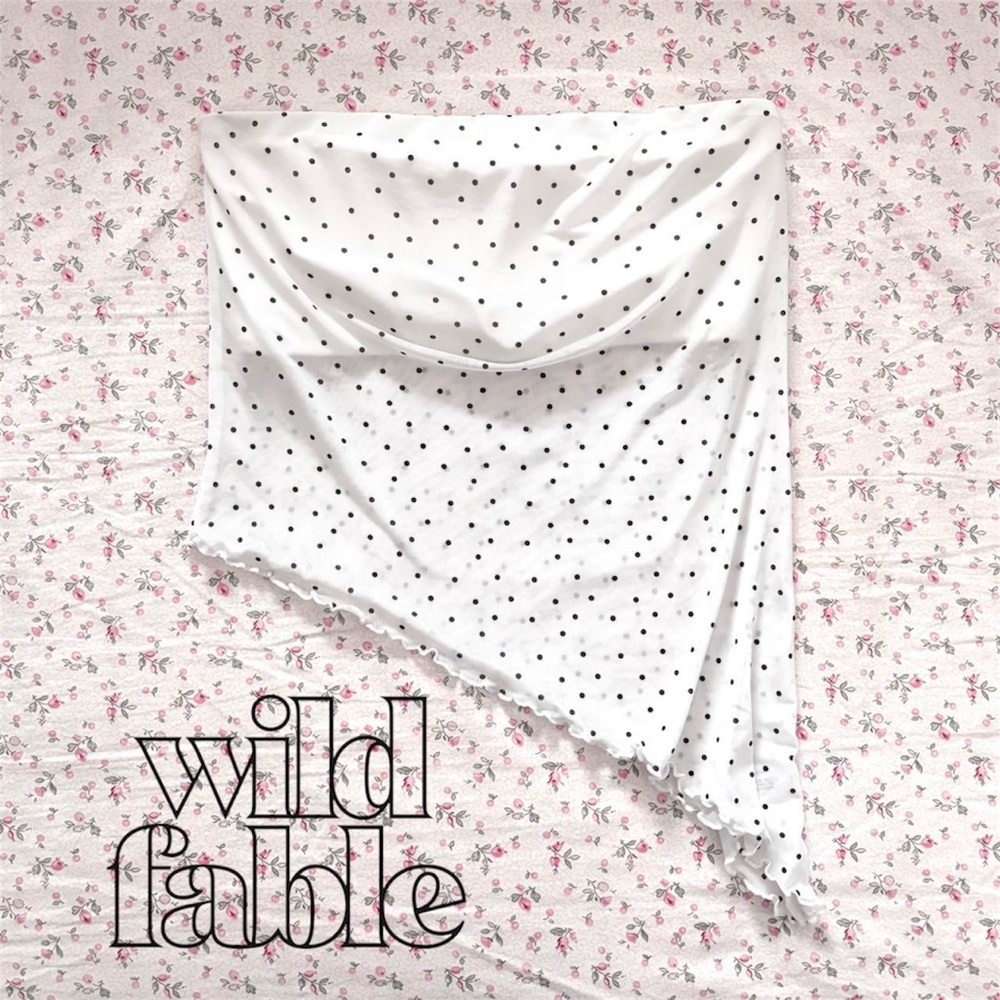Wild Fable black and white polka dot strapless asymmetrical tube top